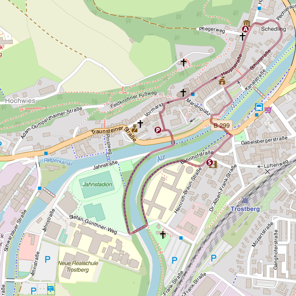 Lageplan Kunstmeile Trostberg 2025